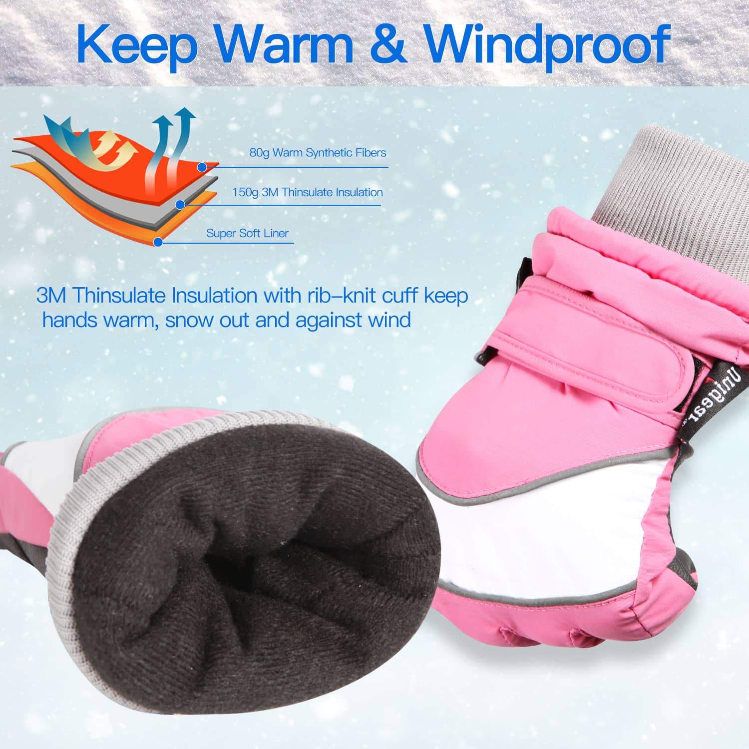 Kid Winter Ski Gloves S4