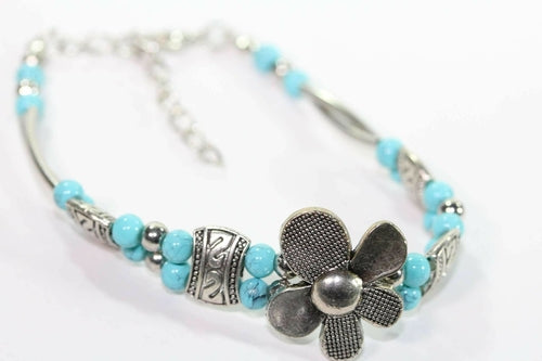 Silver Petal Flowers Bracelet