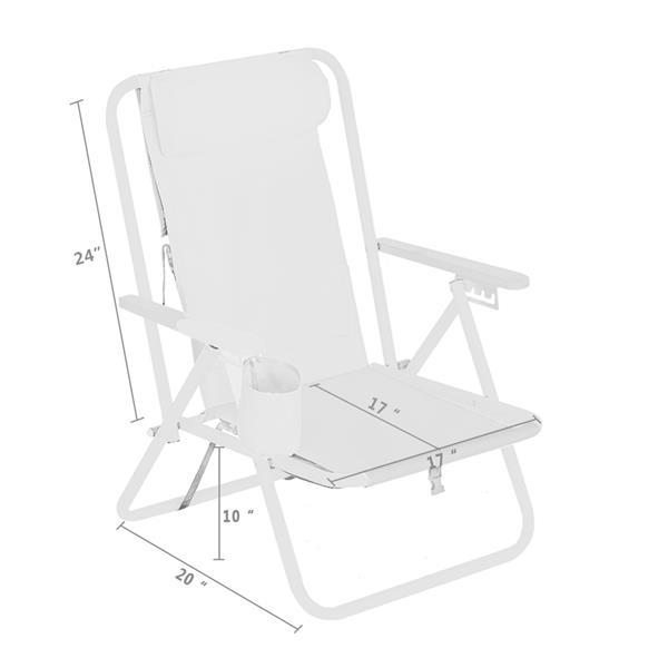 Portable High Strength Beach Chair with Adjustable Headrest