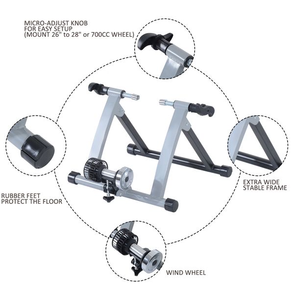 Soozier 5661-0020SL Indoor Fan Fly Wind Wheel Foldable Turbo Trainer